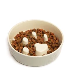 Scruffs Icon Slow Feeder Cream Pet Bowl 20cm